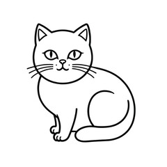 Obraz premium Hand drawn cat outline illustration