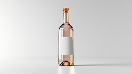 Rose wine bottle mockup with blank label.