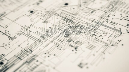 Close-up of intricate circuit board design.