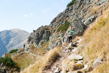 Hikers on a Rocky Mountain Trail - Zakopane Tatra Mountains