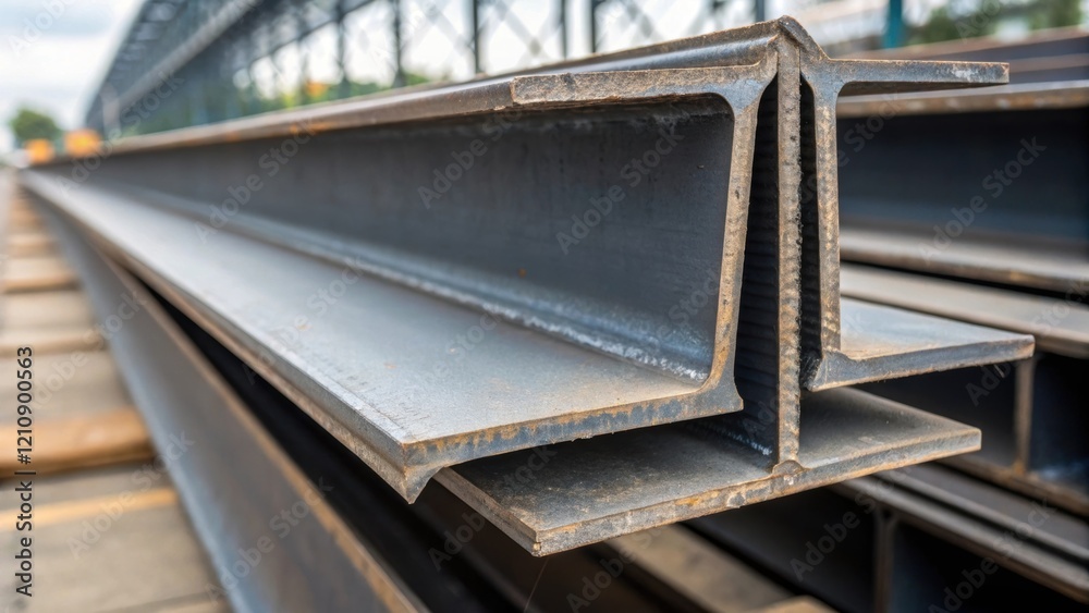 Aufkleber A detailed shot captures the angular profile of a steel beam focusing on the sharp edges and uniform thickness that illustrate the structural integrity required for heavy