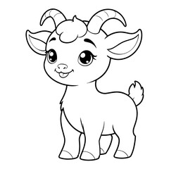 Fototapeta premium Adorable coloring page featuring cute animals. Perfect for kids' activity books, educational materials, and creative projects