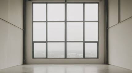 Large window in a minimalist room.