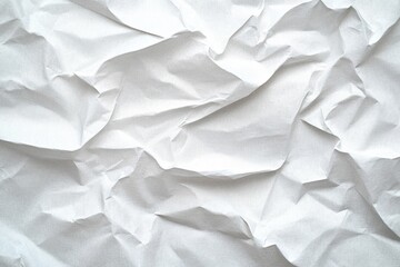 Fototapeta premium Crumpled White Paper Texture Background with Intricate Creases and Shadows