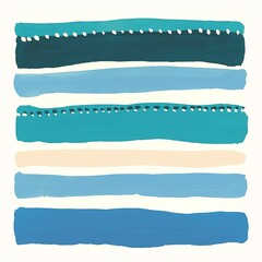 Obraz premium Abstract art featuring horizontal stripes in varying shades of blue and teal, showcasing a minimalist and soothing design.