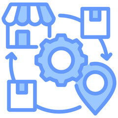 Supply Chain Blue Icon