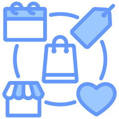 Customer Behavior Blue Icon