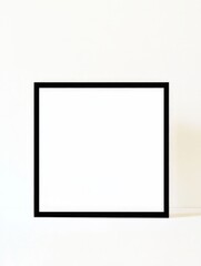 A simple black-framed square on a white background, symbolizing a void awaiting creativity, perfect for showcasing artwork, messages, or photos with elegance.