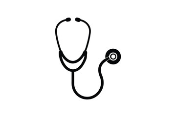 stethoscope silhouette , vector illustration , Medical stethoscope icon design, Stethoscope black silhouette vector illustration tool 