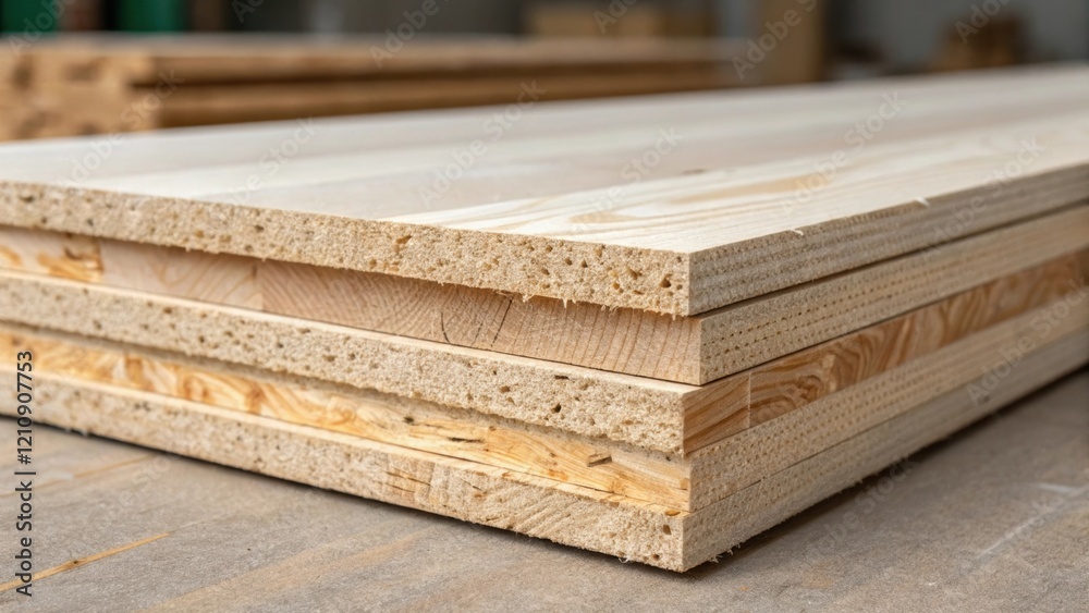 Poster crosslaminated panels a closeup of a crosslaminated timber panel revealing the layered construction 