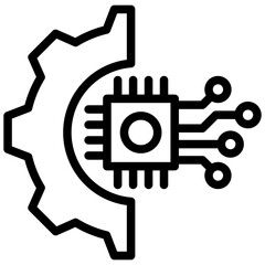 Digital Transformation Outline Icon