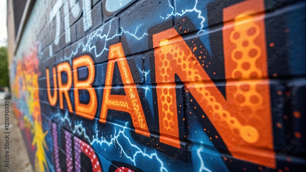 Aufkleber A captivating closeup of layered text where different fonts clash and complement each other each letter splashed with dynamic colors ranging from electric orange to deep blue