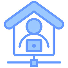 Telework Blue Icon