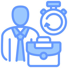 Flexible Employment Blue Icon