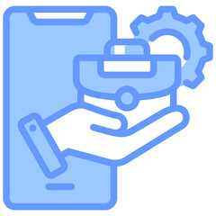 Mobile Work Blue Icon
