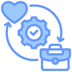 Work Life Integration Blue Icon