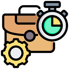 Part Time Outline Color Icon