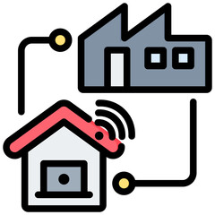 Remote Work Outline Color Icon