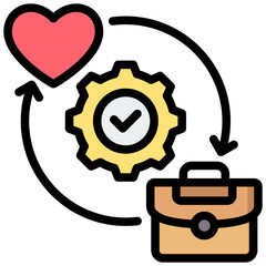 Work Life Integration Outline Color Icon