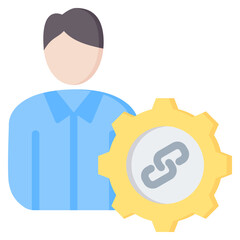 Obraz premium Telecommuter Flat Icon