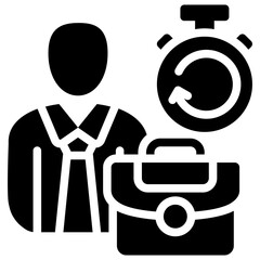 Flexible Employment Glyph Icon