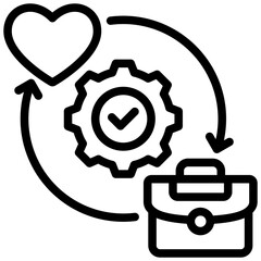 Work Life Integration Outline Icon