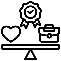 Work Life Fit Outline Icon