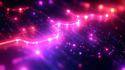 Obraz premium Vibrant Pink and Purple Glowing Lines Abstract Background