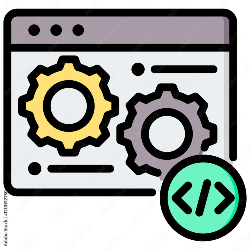 Poster software outline color icon