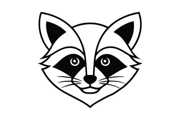 Create a Raccoon Face Sketch Vector Art