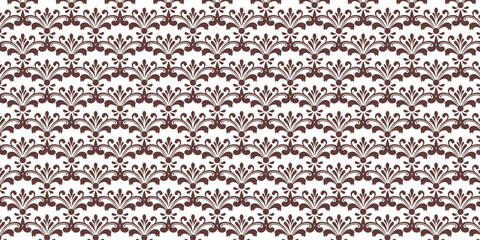 Seamless vintage damask vector pattern in brown color. Design for print, textile, decoration, cover, furniture, digital projects.
