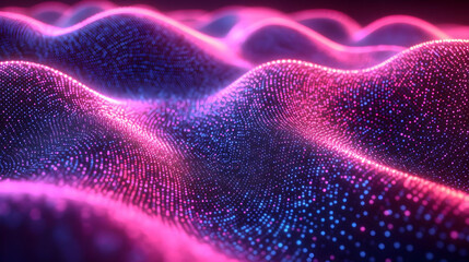 Abstract Pink and Blue Particle Wave Background