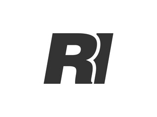 RI Techno Editable Font Logo For Corporate Branding. Bold, Futuristic Design With Unique Typographic Ideas. Minimal Custom Type And Dynamic Letter