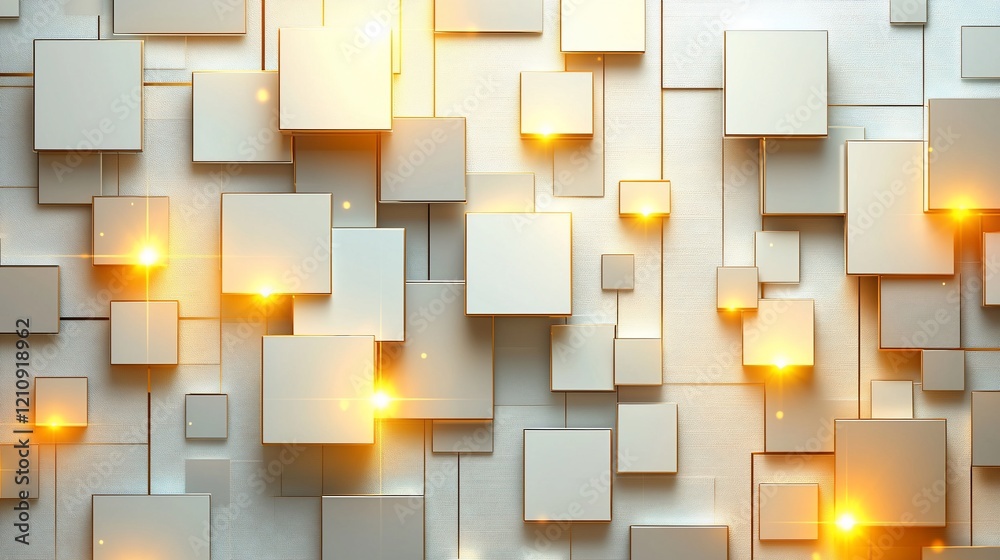 Poster abstract background of glowing squares.