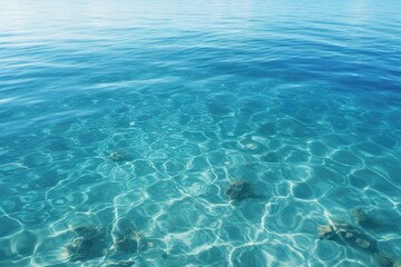 Aerial top view of clam ocean water