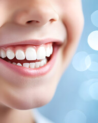 Obraz premium Close-up of a Smiling Mouth with White Teeth