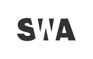 SWA logo design. Initial letter S W A bold font style for tech startups, consulting, corporate branding. Creative company name, headlines typography identity, trendy logotype.