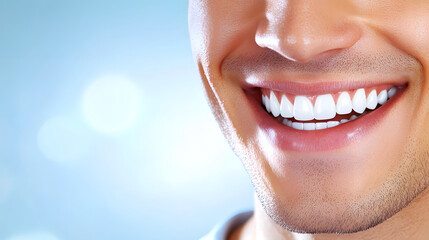 Obraz premium Close-up of Man's Smile Showing Healthy Teeth and Gums