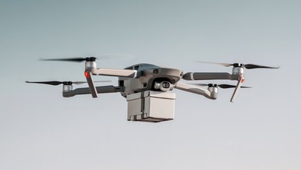 Delivery drone carrying a package in flight