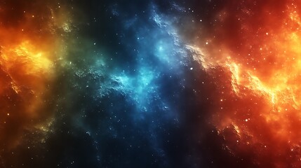 Fototapeta premium Celestial Nebula Cosmic Cloudscape Of Vivid Colors