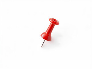 A red push pin on a white background, symbolizing organization or planning concepts isolated on white background. Generative AI