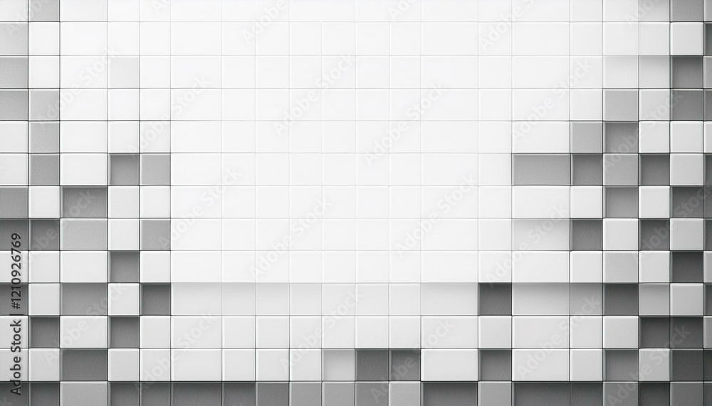 Poster modern rectangular block pattern on white gray banner background border design with copy space. gene