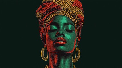 Beautiful african woman life illustration