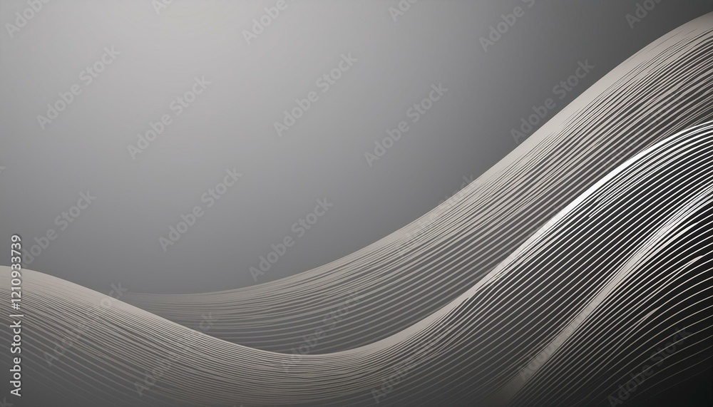 Poster modern luxurious wavy line pattern on gradient gray banner background with copy space. generated ima