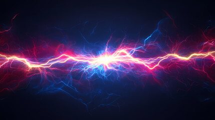 Abstract electric currents on a dark background. Electric Fields. Illustration