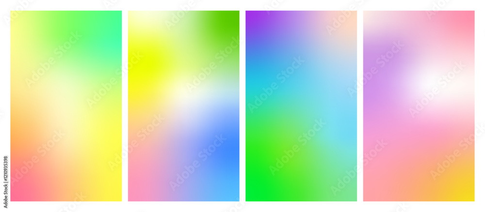 Aufkleber spring gradients set. abstract colorful backgrounds. blurred summer posters with soft pastel graphic