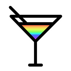 Cocktail glass icon with straw representing modern nightlife.Cocktail symbol for apps, websites, or drink-themed projects. Fun. Creativity. Bar life. Icon for celebration and drinks.


 