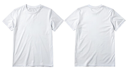 white t-shirt front and back set, soft focus isolated on the transparent background