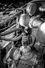 Close Up Detail of Old Vintage Air Compressor