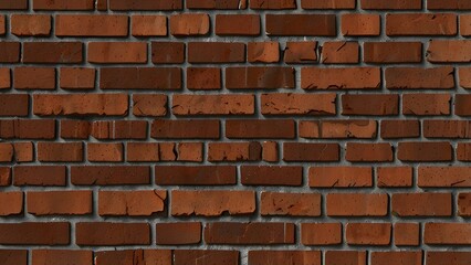 Obraz premium Repaired Brown Brick Wall Tiles. Generative AI